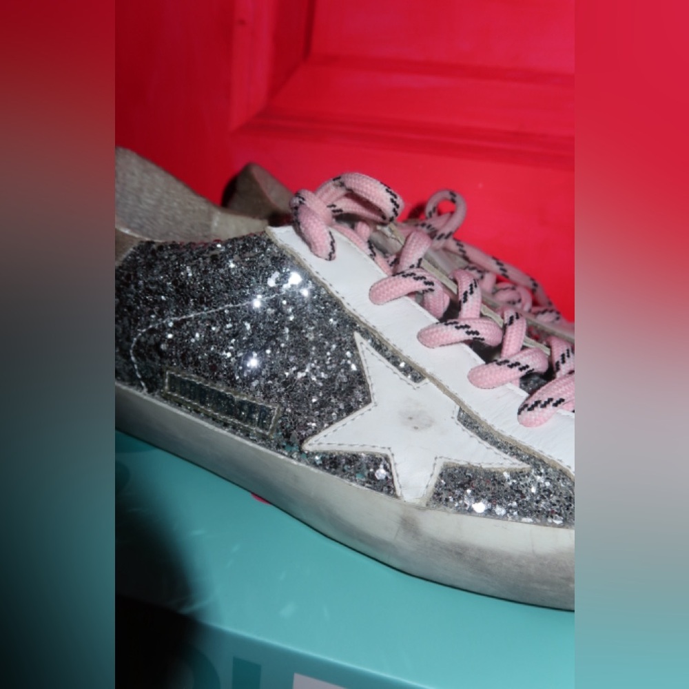 golden goose superstar sneaker SIZE 38 EU - silver glitter - Picture 5 of 16